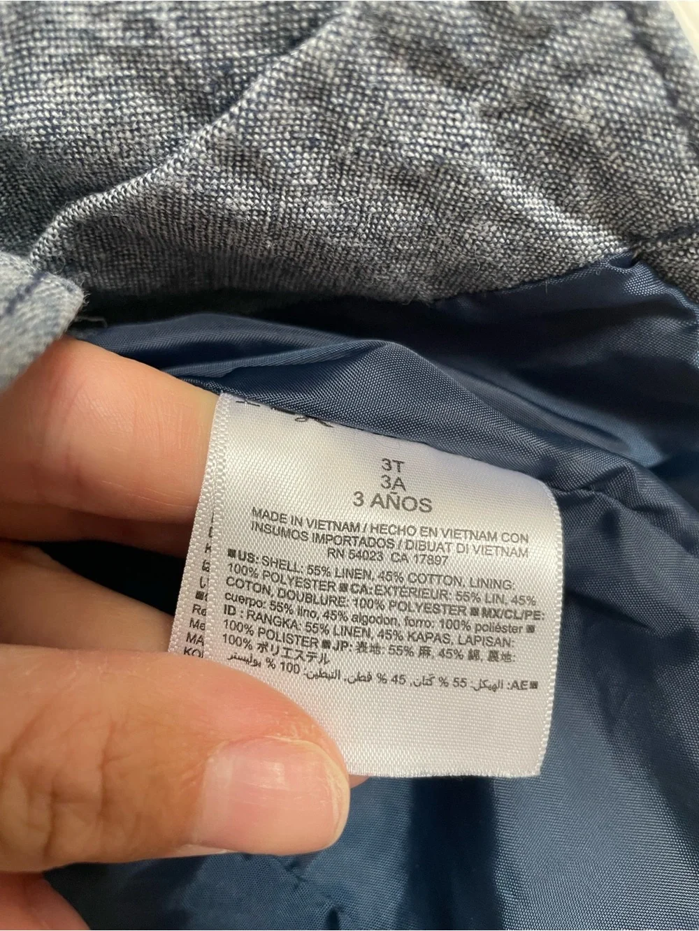 Old Navy Linen Blend Boys' 3T Navy Blue Blazer Jacket
